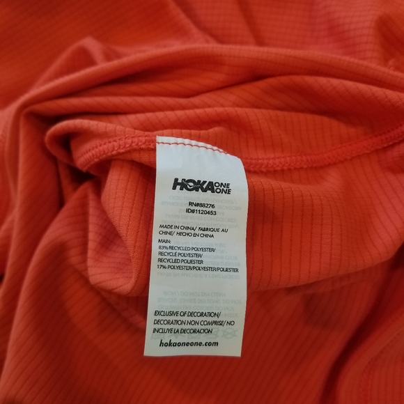 Hoka One One Polartec Power Dry Performance Long Sleeve Shirt Orange Small Men - Picture 5 of 7